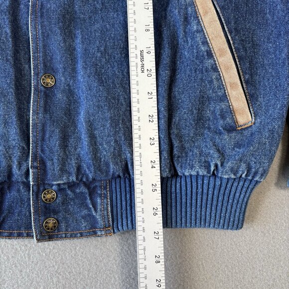 VTG Turning Point John Deere Denim Jacket 90s Mens M Bomber Embroidered Logo - Picture 7 of 14